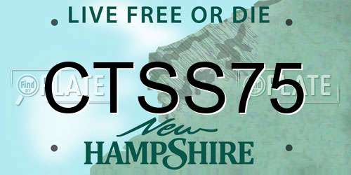 CTSS75 New Hampshire License Plate