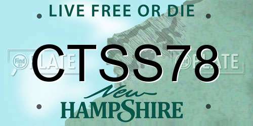 CTSS78 New Hampshire License Plate