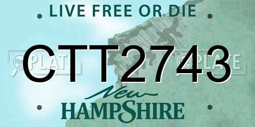 CTT2743 New Hampshire License Plate