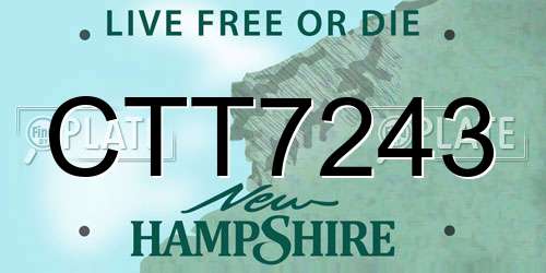CTT7243 New Hampshire License Plate