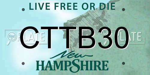 CTTB30 New Hampshire License Plate
