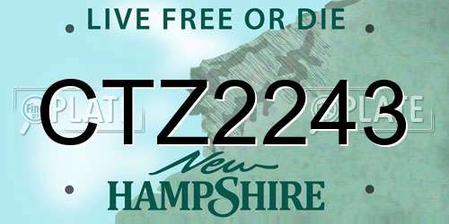 CTZ2243 New Hampshire License Plate