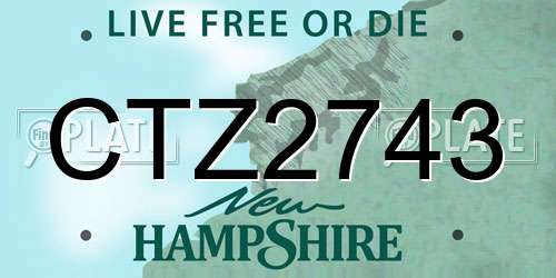 CTZ2743 New Hampshire License Plate