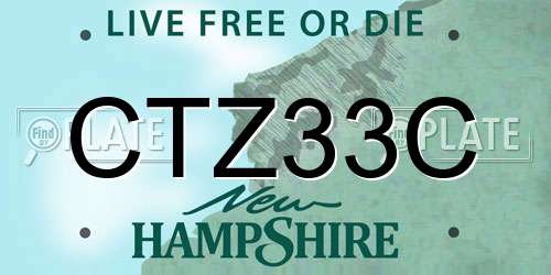 CTZ33C New Hampshire License Plate