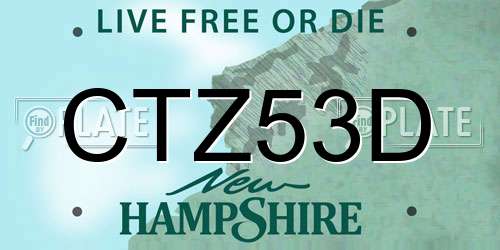 CTZ53D New Hampshire License Plate