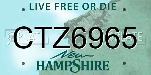 CTZ6965 New Hampshire License Plate