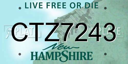 CTZ7243 New Hampshire License Plate