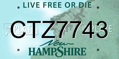 CTZ7743 New Hampshire License Plate