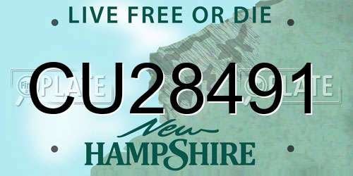 CU28491 New Hampshire License Plate