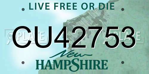CU42753 New Hampshire License Plate