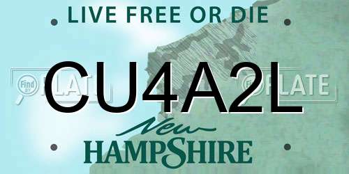CU4A2L New Hampshire License Plate