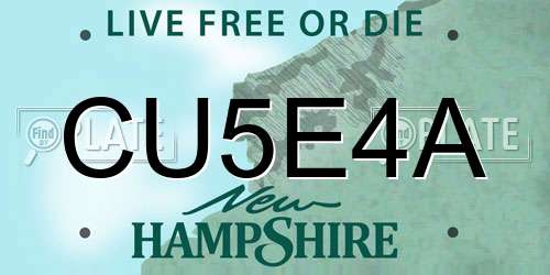 CU5E4A New Hampshire License Plate