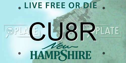CU8R New Hampshire License Plate
