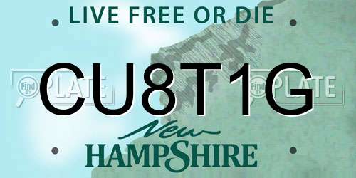 CU8T1G New Hampshire License Plate