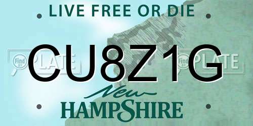 CU8Z1G New Hampshire License Plate