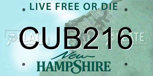 CUB216 New Hampshire License Plate