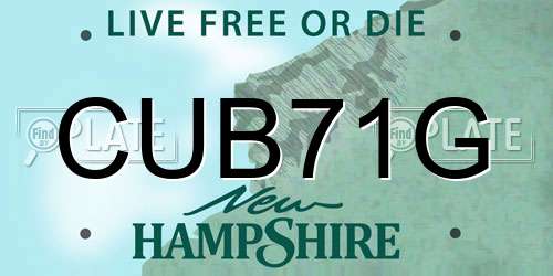 CUB71G New Hampshire License Plate
