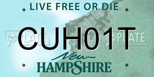 CUH01T New Hampshire License Plate