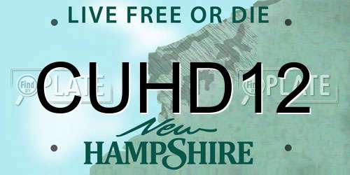 CUHD12 New Hampshire License Plate