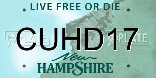 CUHD17 New Hampshire License Plate