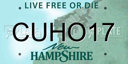 CUHO17 New Hampshire License Plate