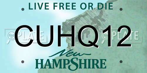 CUHQ12 New Hampshire License Plate
