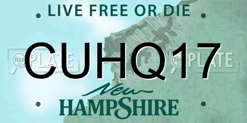 CUHQ17 New Hampshire License Plate