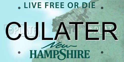 CULATER New Hampshire License Plate