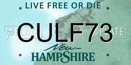 CULF73 New Hampshire License Plate