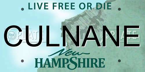 CULNANE New Hampshire License Plate
