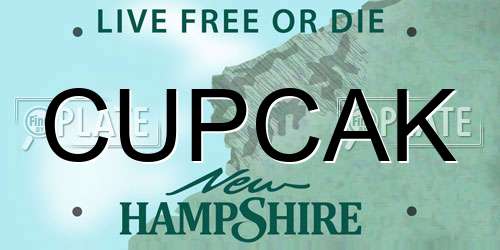 CUPCAK New Hampshire License Plate