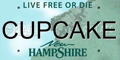 CUPCAKE New Hampshire License Plate