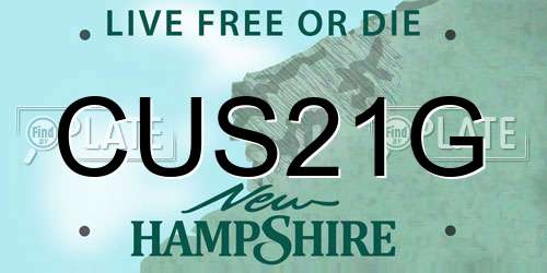 CUS21G New Hampshire License Plate