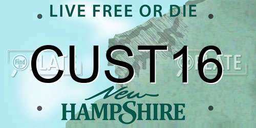 CUST16 New Hampshire License Plate