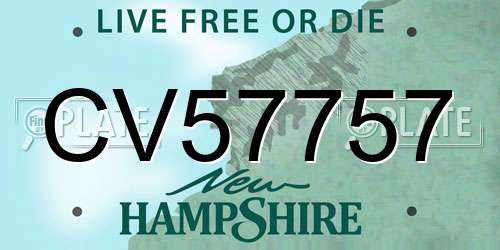 CV57757 New Hampshire License Plate