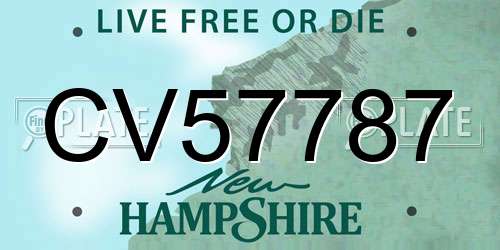 CV57787 New Hampshire License Plate