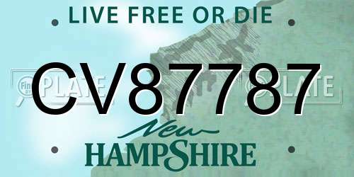 CV87787 New Hampshire License Plate