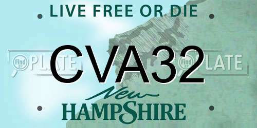 CVA32 New Hampshire License Plate