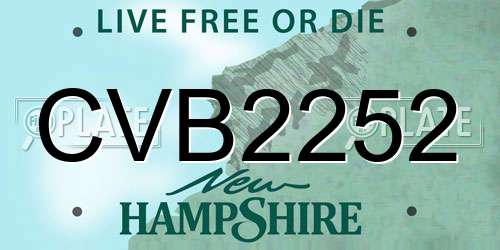 CVB2252 New Hampshire License Plate