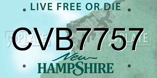 CVB7757 New Hampshire License Plate