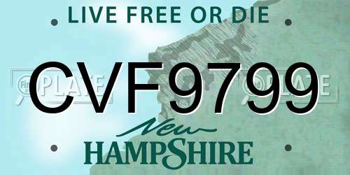 CVF9799 New Hampshire License Plate