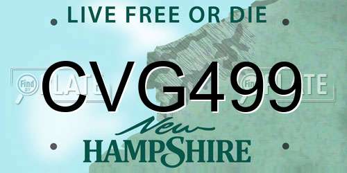 CVG499 New Hampshire License Plate