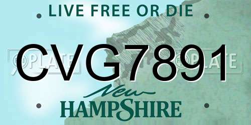 CVG7891 New Hampshire License Plate