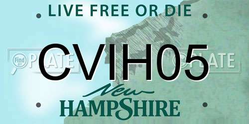 CVIH05 New Hampshire License Plate