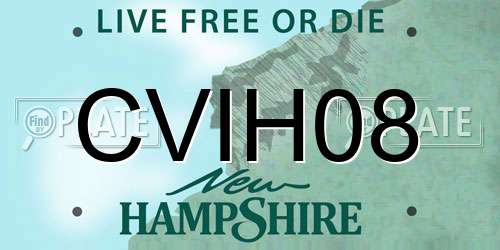 CVIH08 New Hampshire License Plate