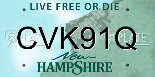 CVK91Q New Hampshire License Plate