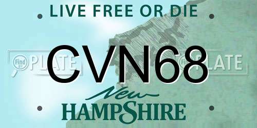 CVN68 New Hampshire License Plate