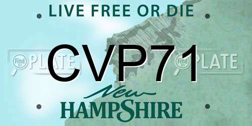 CVP71 New Hampshire License Plate