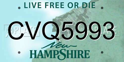 CVQ5993 New Hampshire License Plate