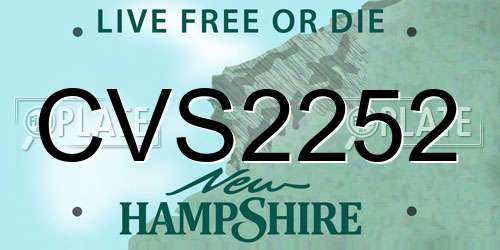 CVS2252 New Hampshire License Plate